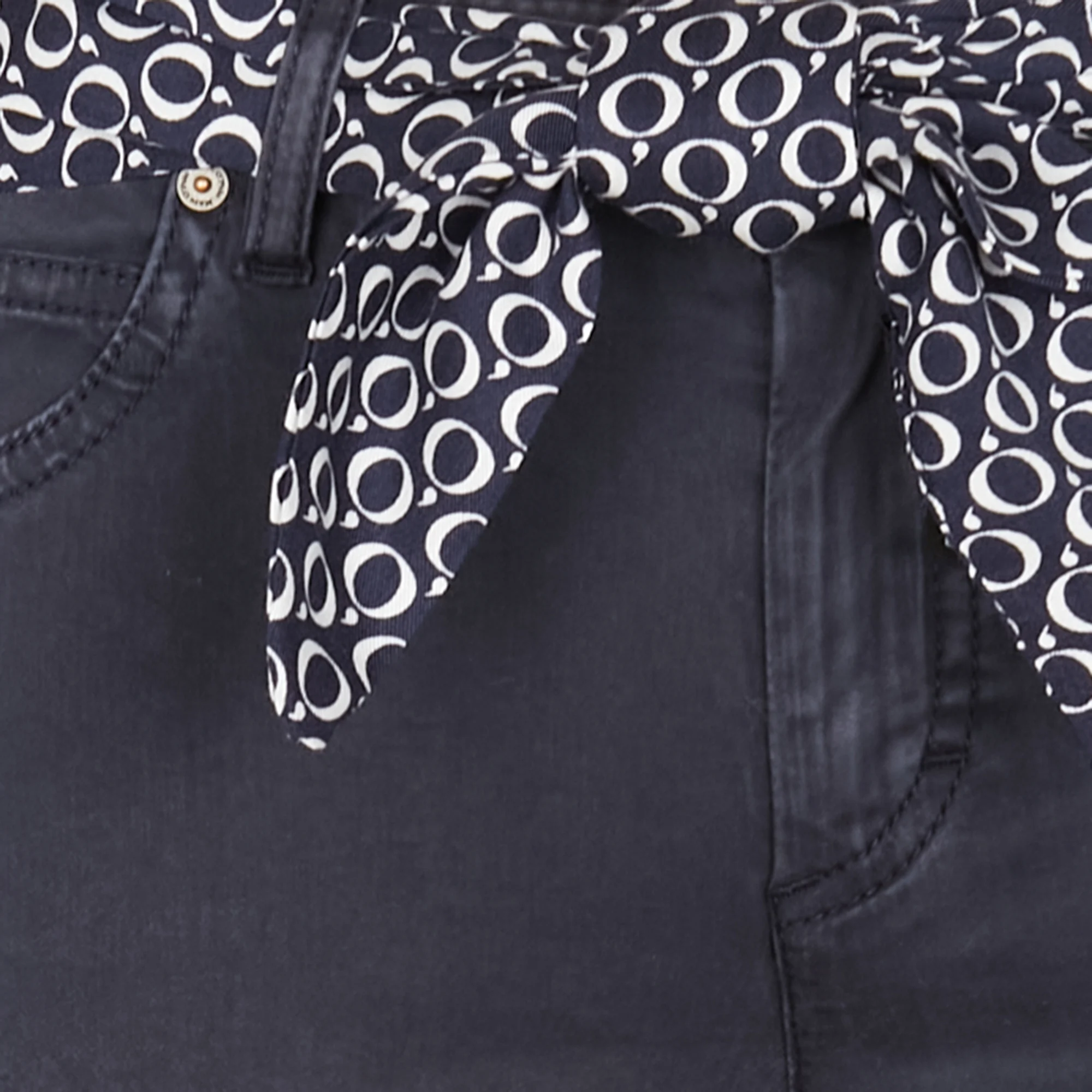Pantalon slim ceinturé | Bleu