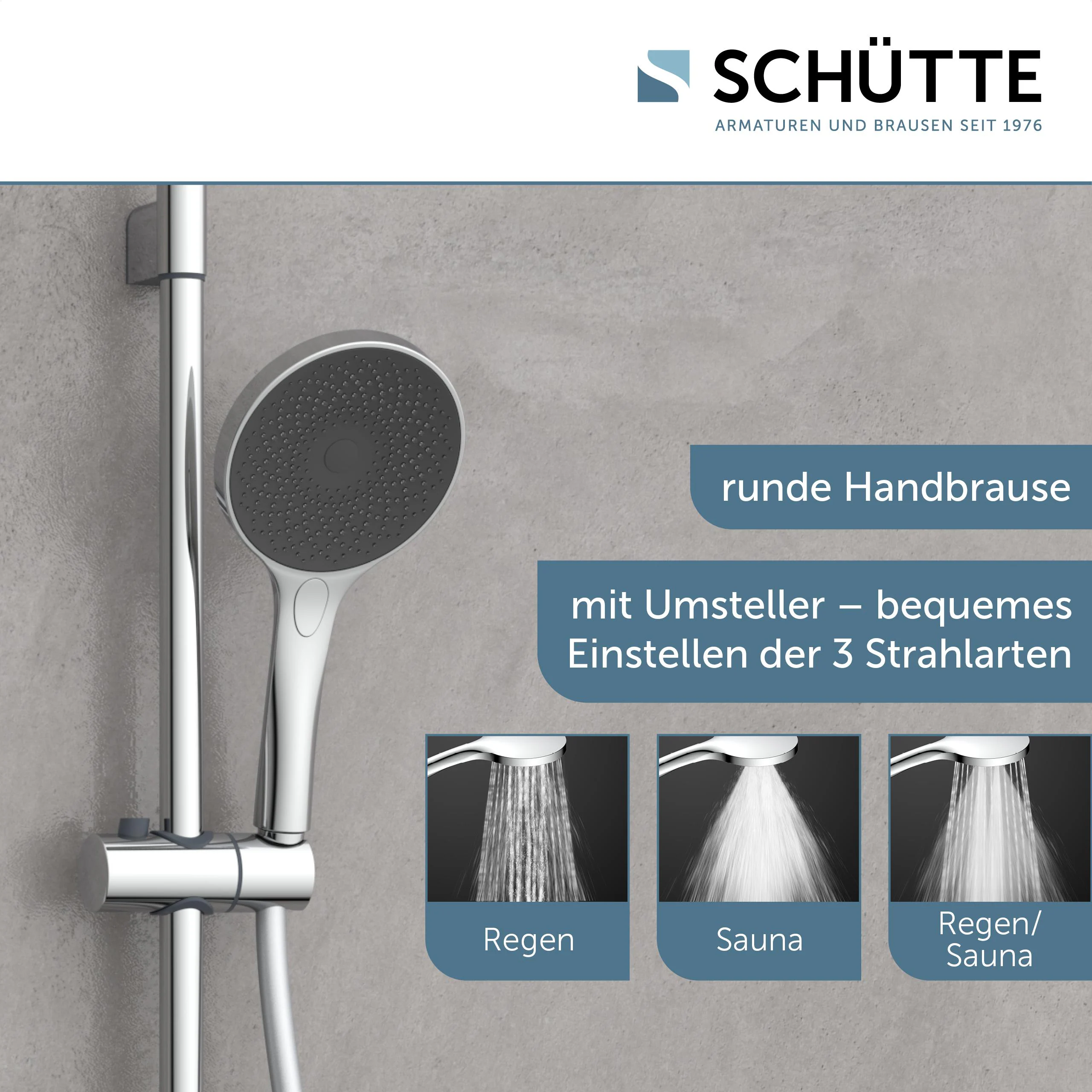 SCHÜTTE CAPRI Stangenbrauseset, Chrom