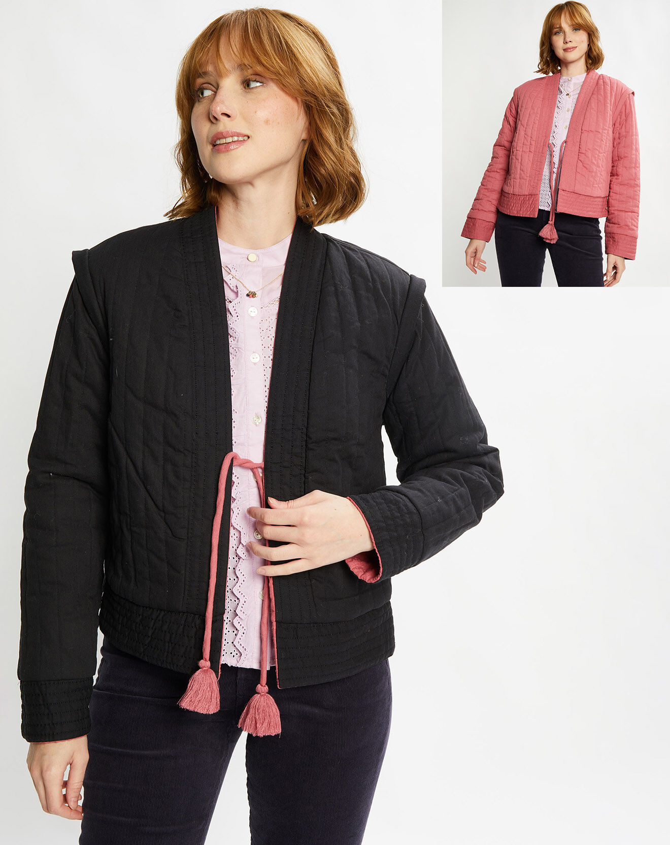 Scotch & Soda Veste Réversible Quilted noir/rose