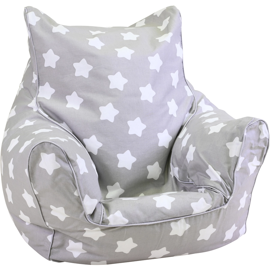 knorr toys® Kindersitzsack Grey white stars grau
