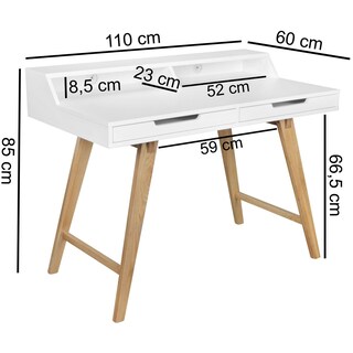 Schreibtisch Skandi weiß/braun