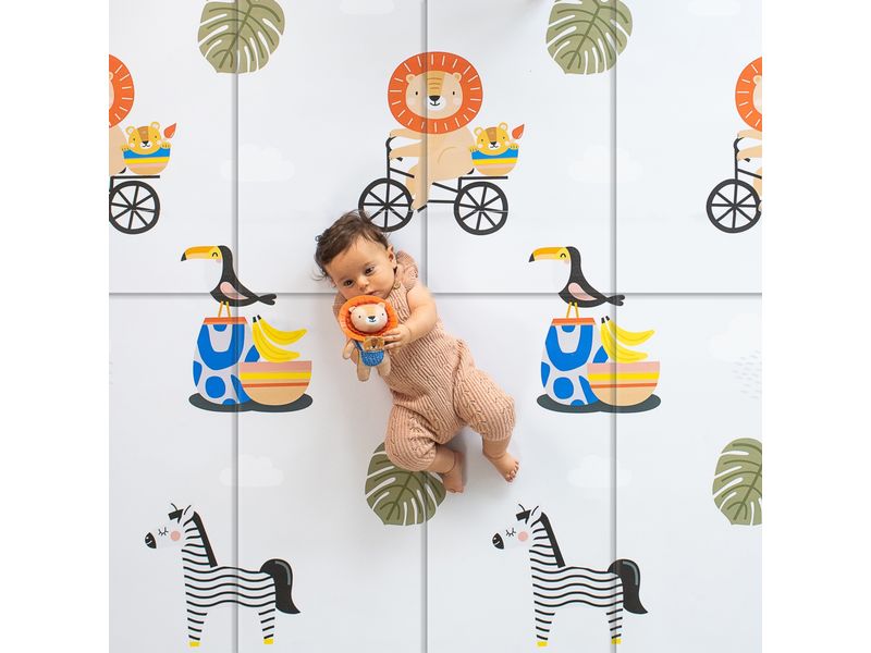 TAF-TOYS Spielmatte Savannah 0M Hochwertige, extragrosse, wasserdichte, ultraweiche und babysichere Spielmatte aus Schaumstoff