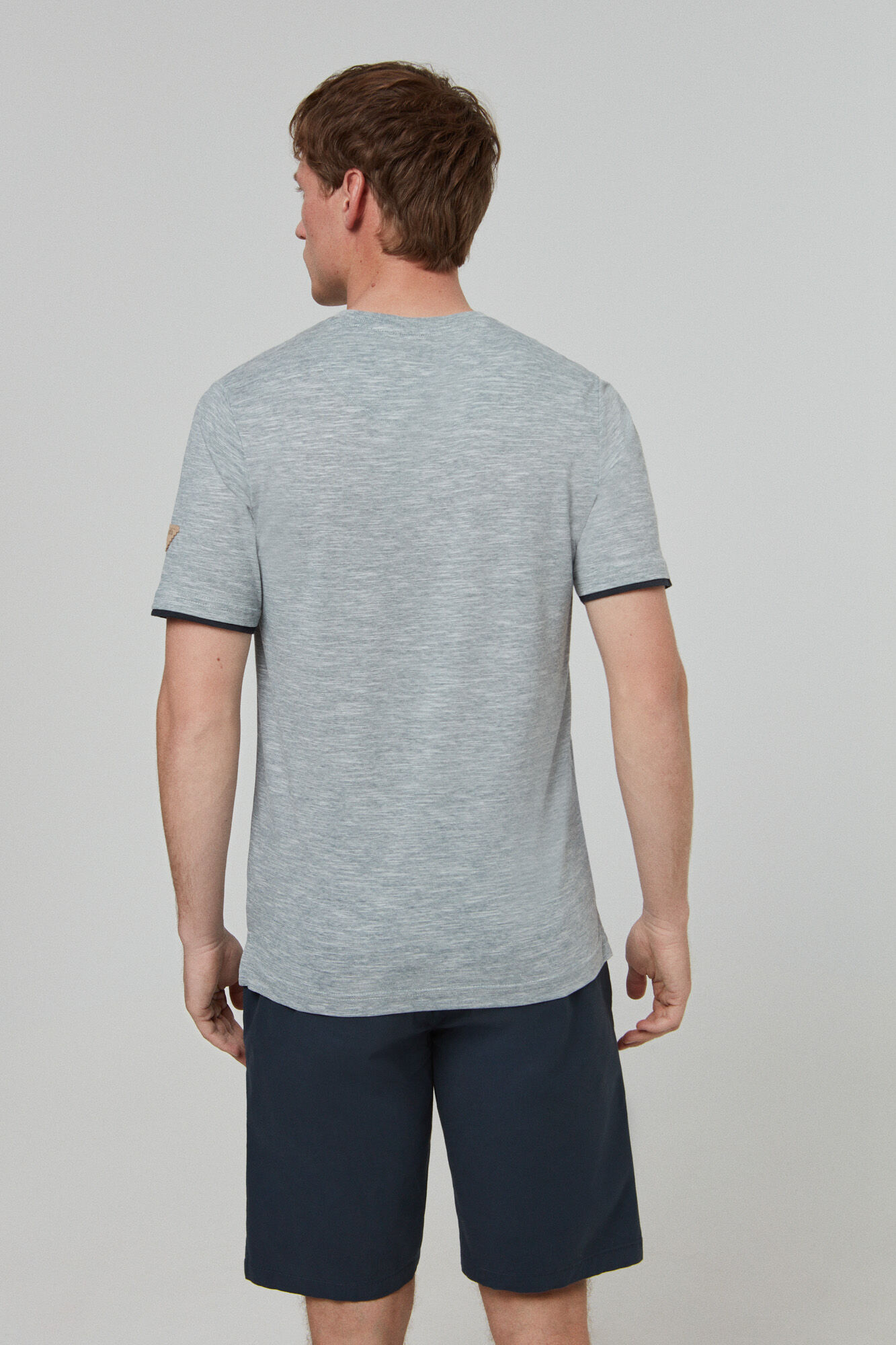 Camiseta esportiva azul para motociclistas particulares - Cinza