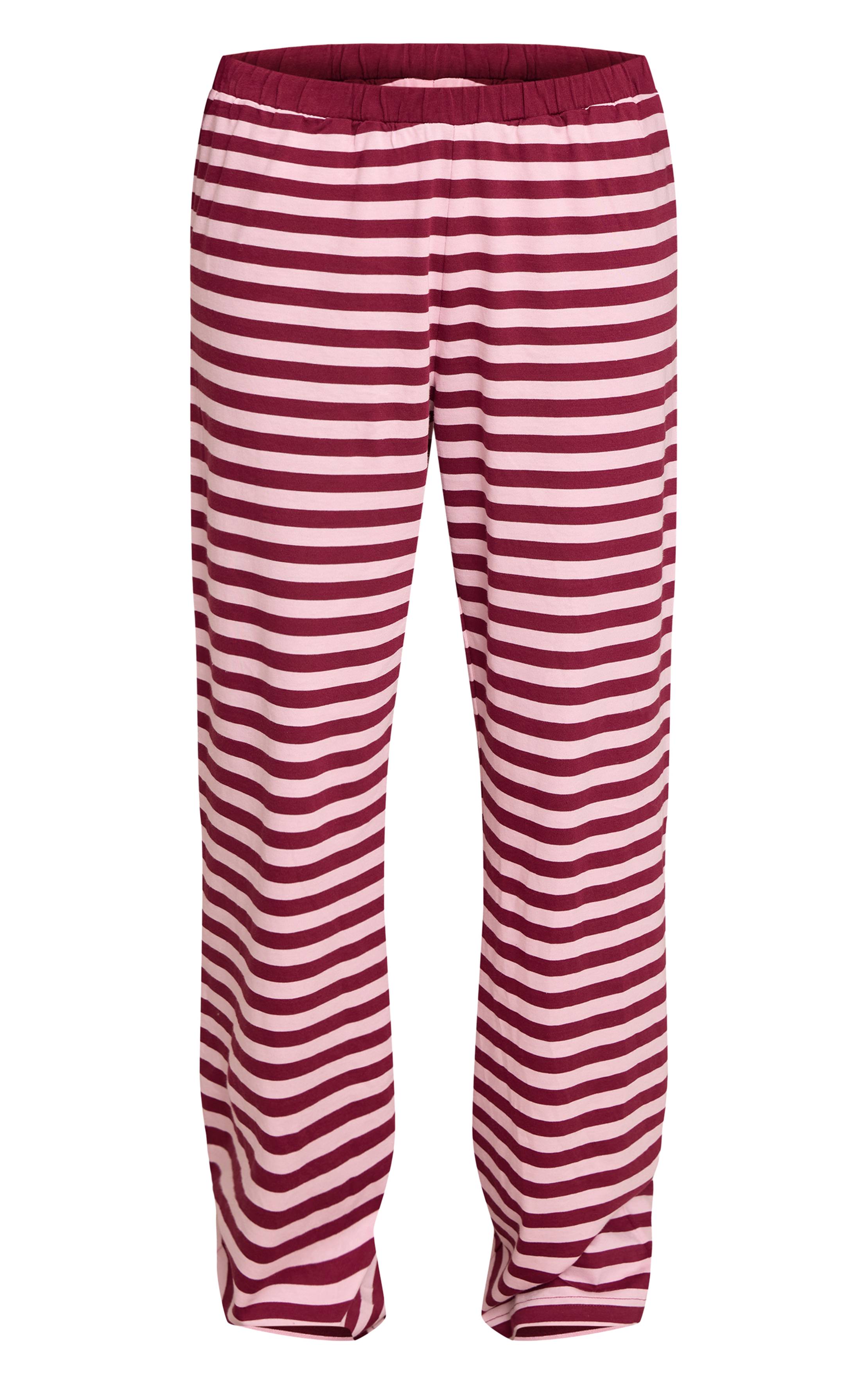 Rouge Bordeaux Pantalon Large À Rayures Petite