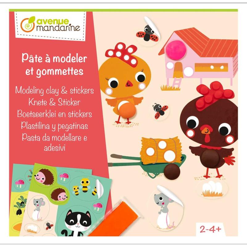 Coffret créatif, Pâte à modeler et gommettes - Multicolore