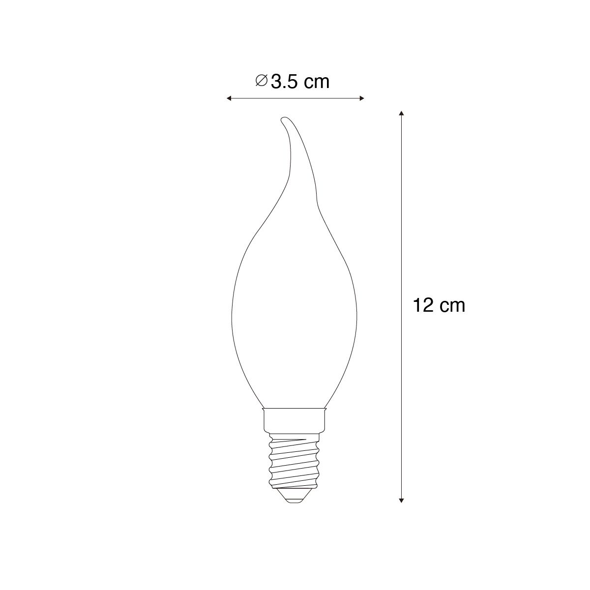 E14 dimbare LED lamp BXS35 smoke 4W 300 lm 2200K