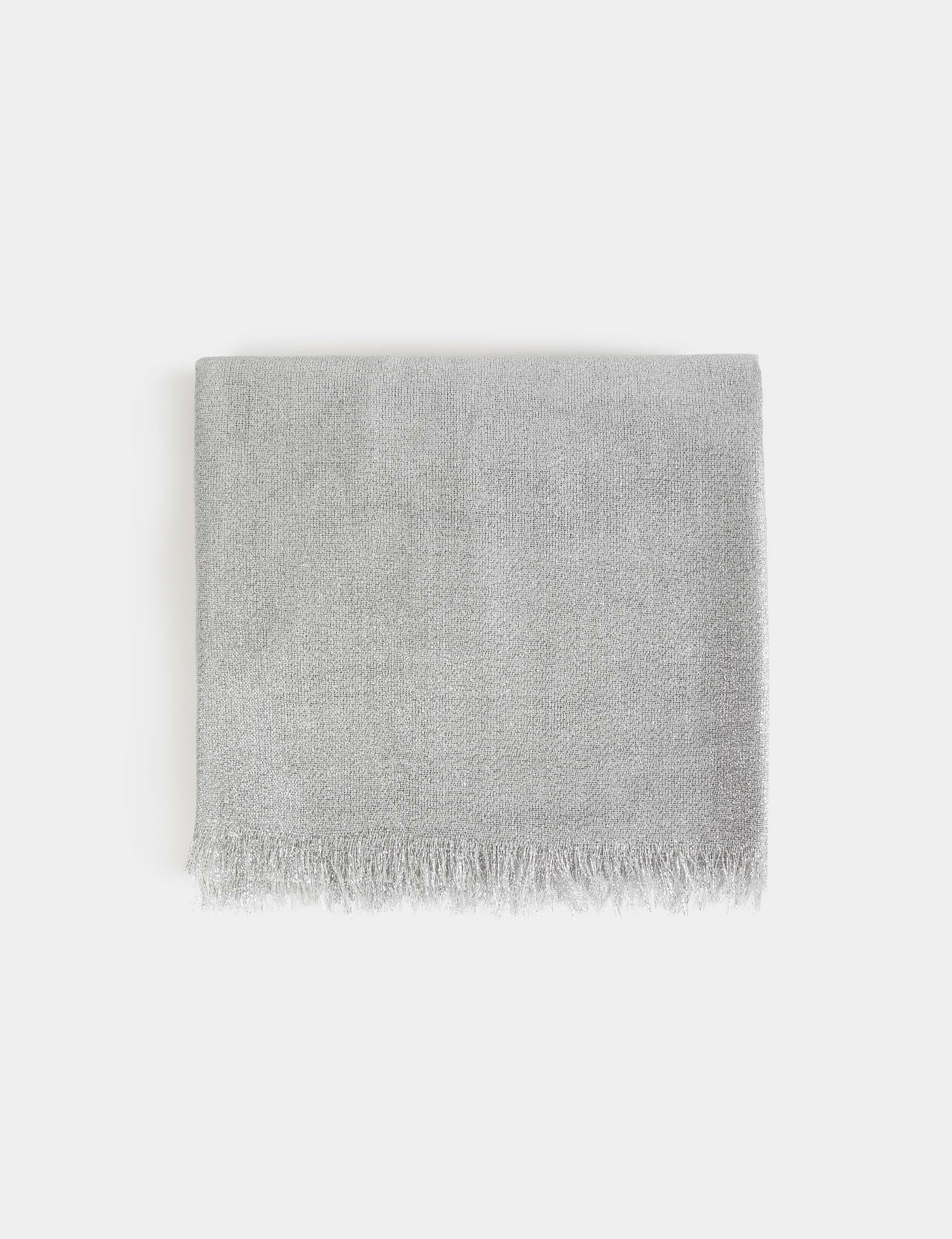 Foulard avec fils métallisés argente femme - argente