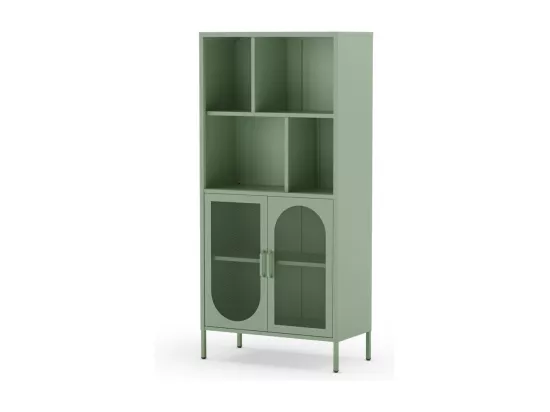 Zio - Bibliothèque 2 portes en métal H170cm - Vert menthe