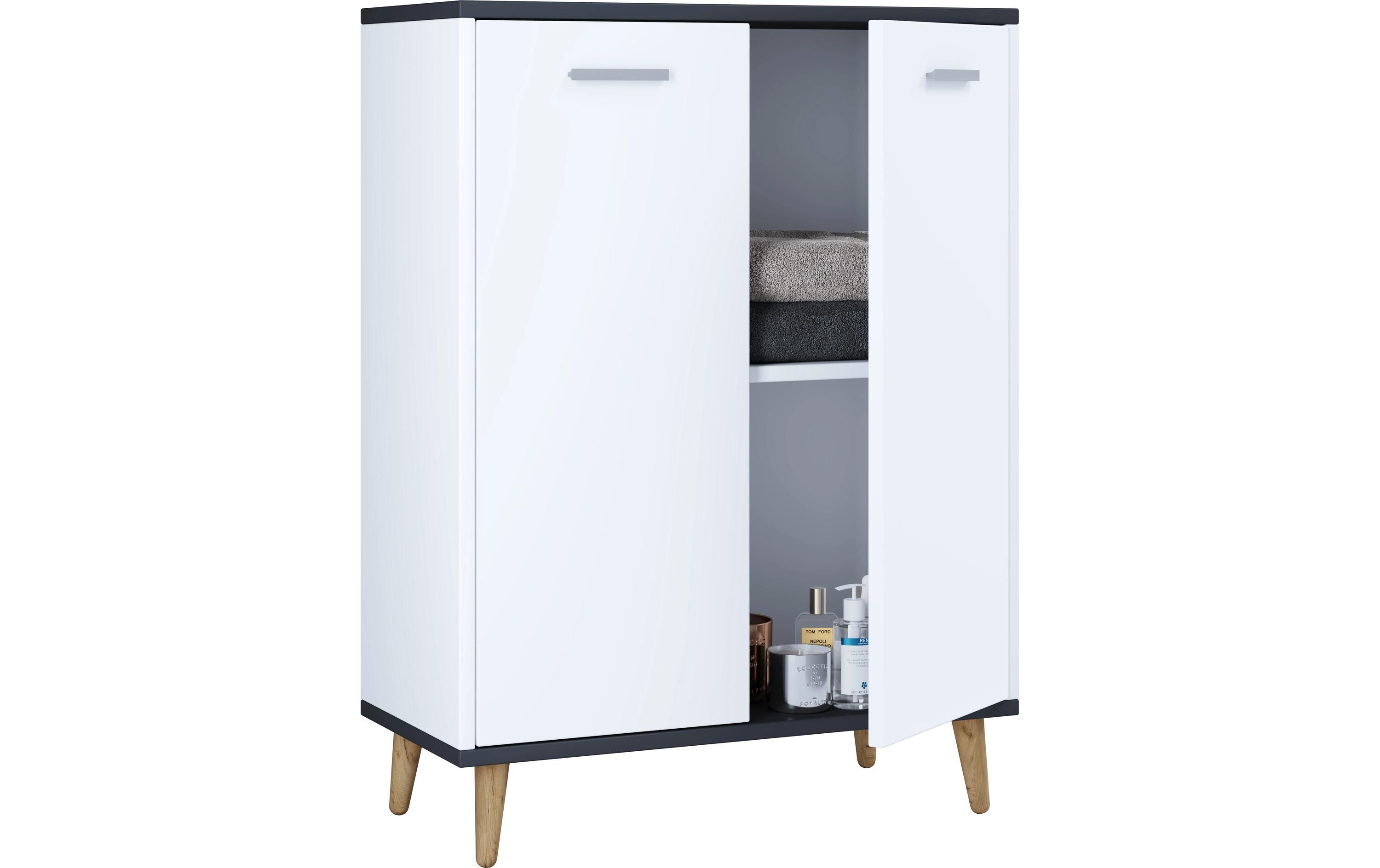 Kommode Landos 60 x 81.4 cm, Weiss/AnthrazitAufbewahrungsschrank