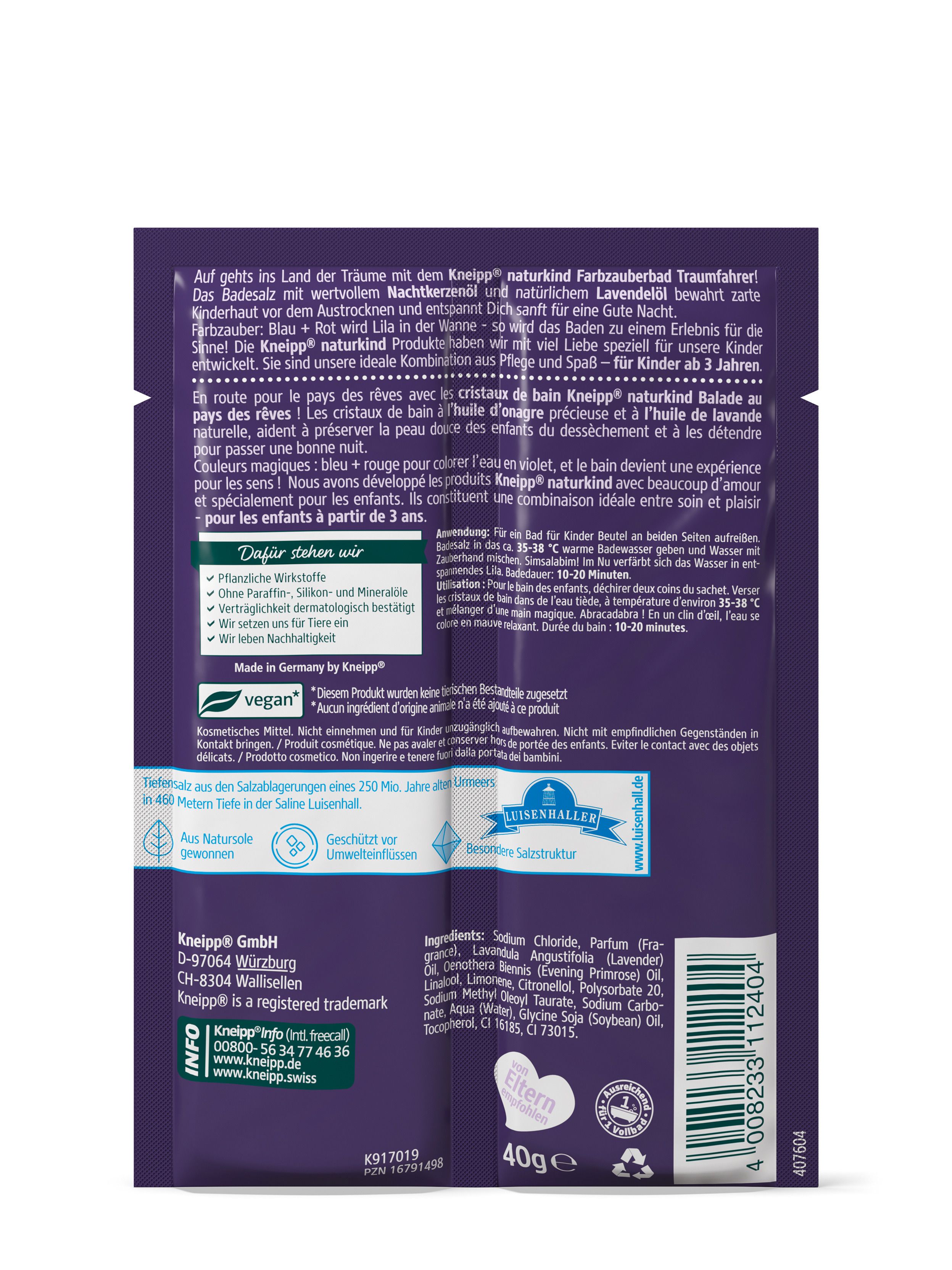 Kneipp naturkind Traumfahrer Farbzauberbad