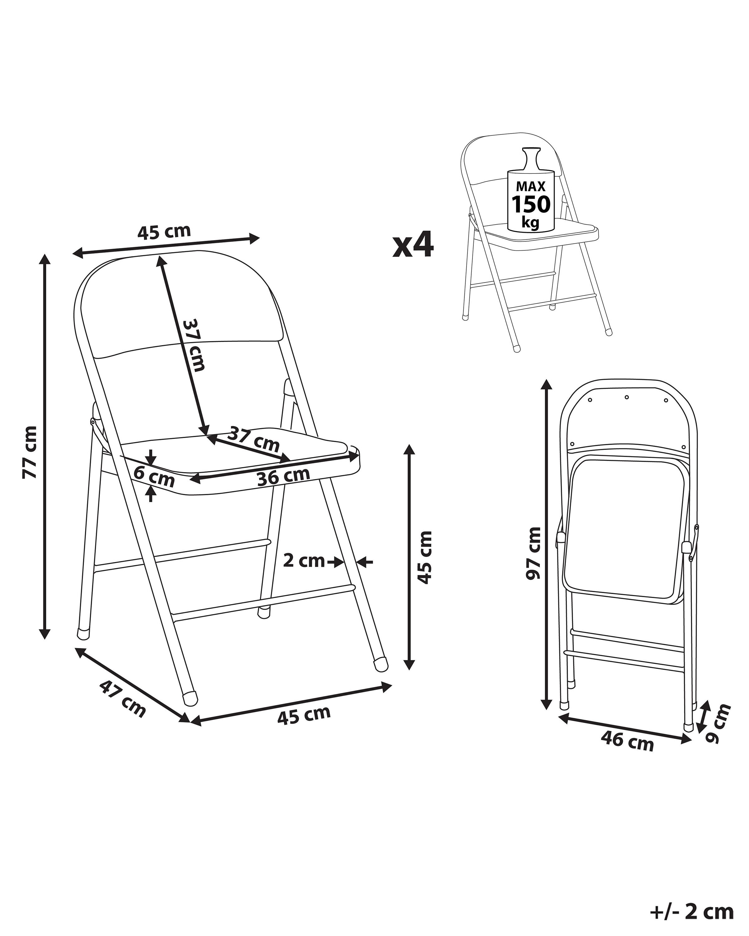 Set van 4 klapstoelen SPARKS Beige