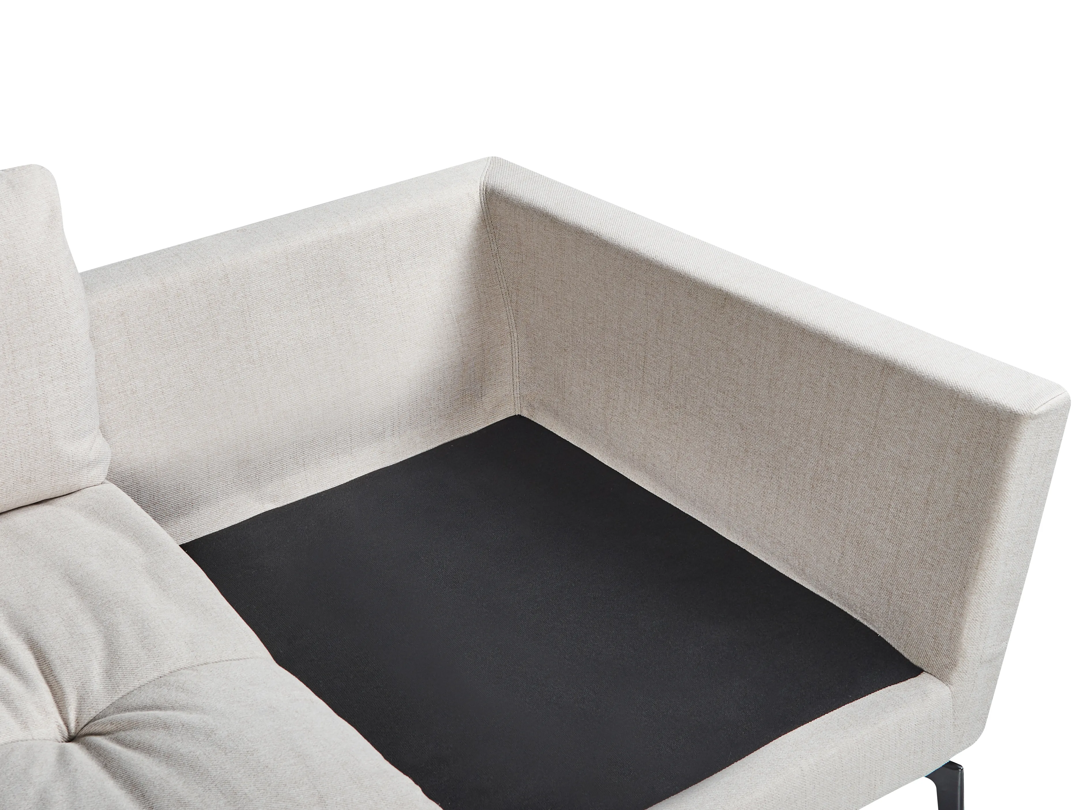 Bank 4-zits NENOLA Stof Lichtbeige