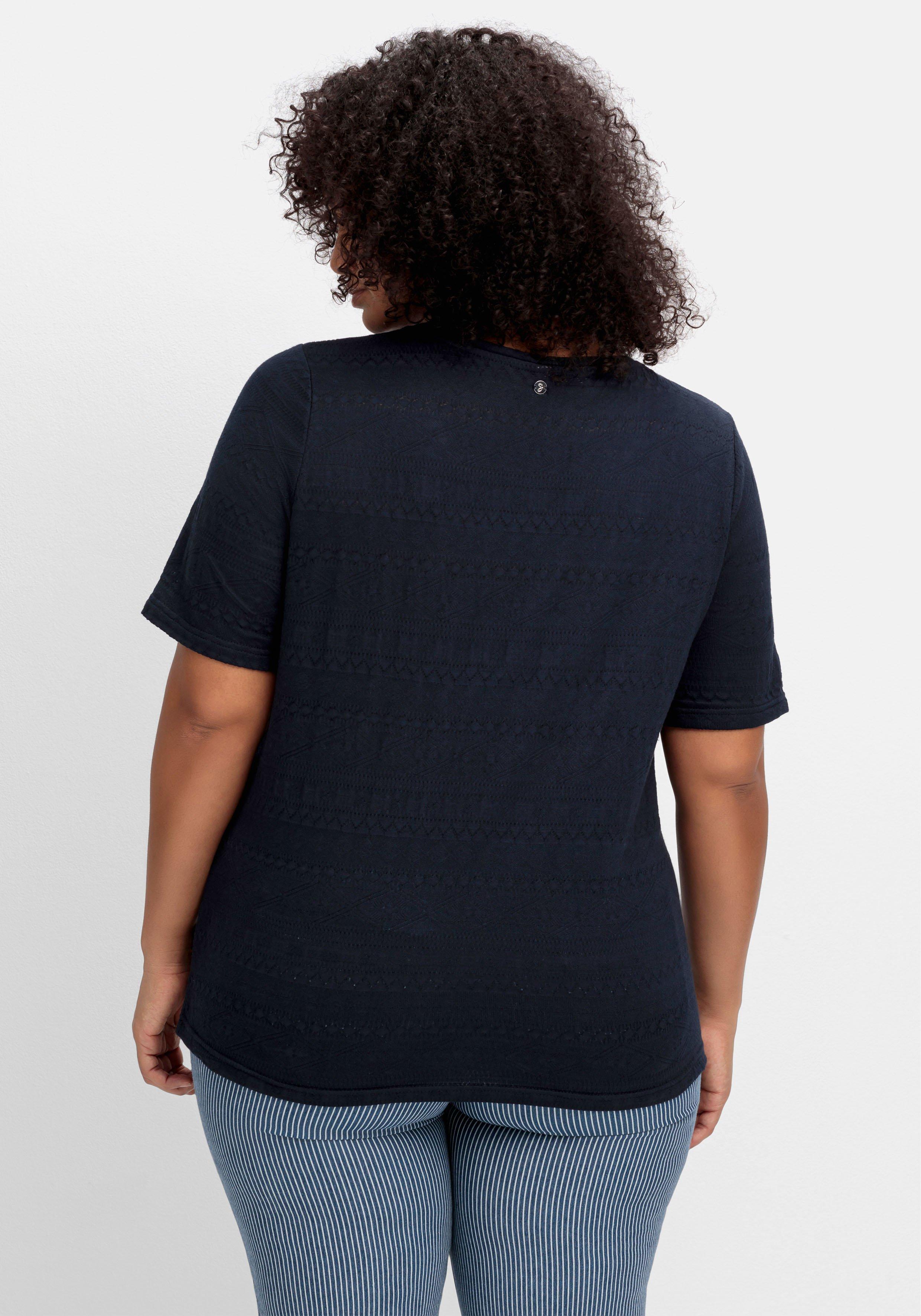 Jerseyshirt mit Jacquardmuster, leicht tailliert