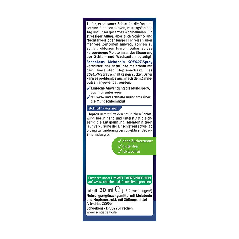 Schaebens Melatonin SOFORT-SPRAY Duo-Komplex