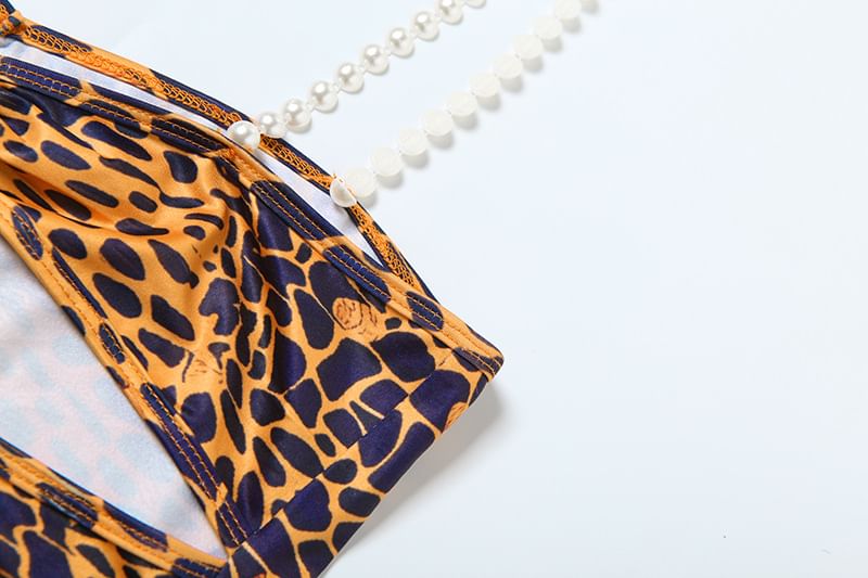 Weaveal - Camisoletop met patroon en imitatieparelbandjes