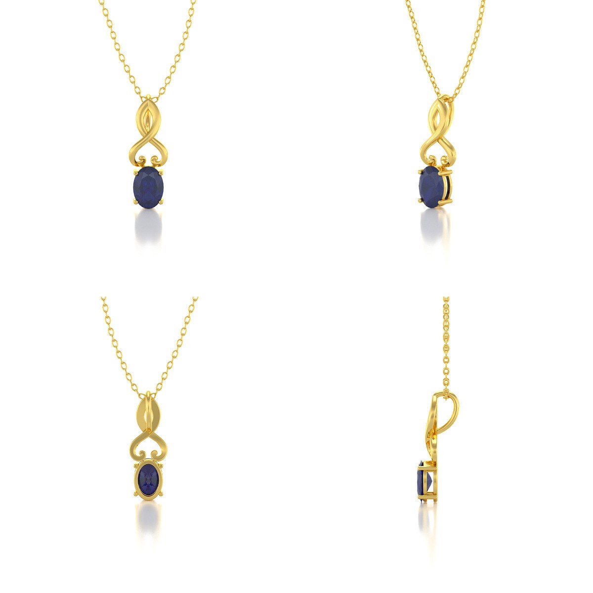 Collier Pendentif Or Jaune Saphir - Idée Cadeau Élégante pour une Occasion Spéciale | Aden