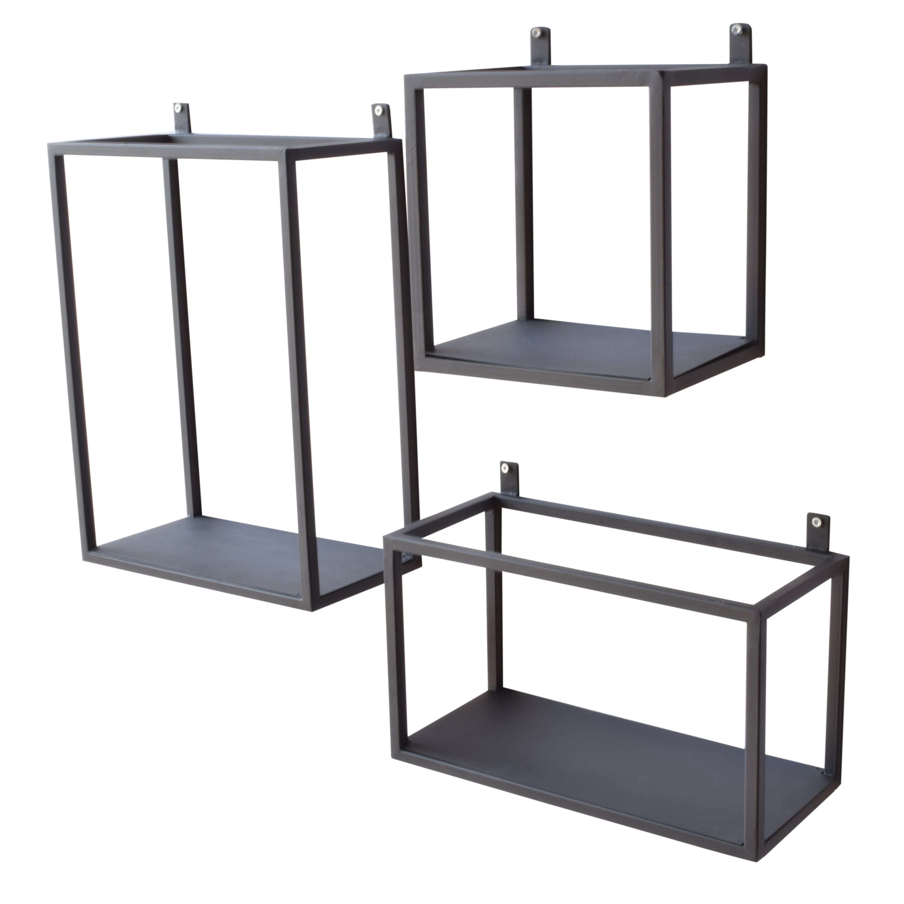 Set van 3 wandboxes vintage black