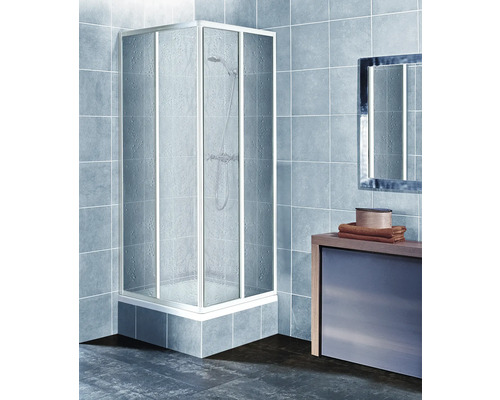 Hoekinstap 73-88 cm, druppeldecor, wit