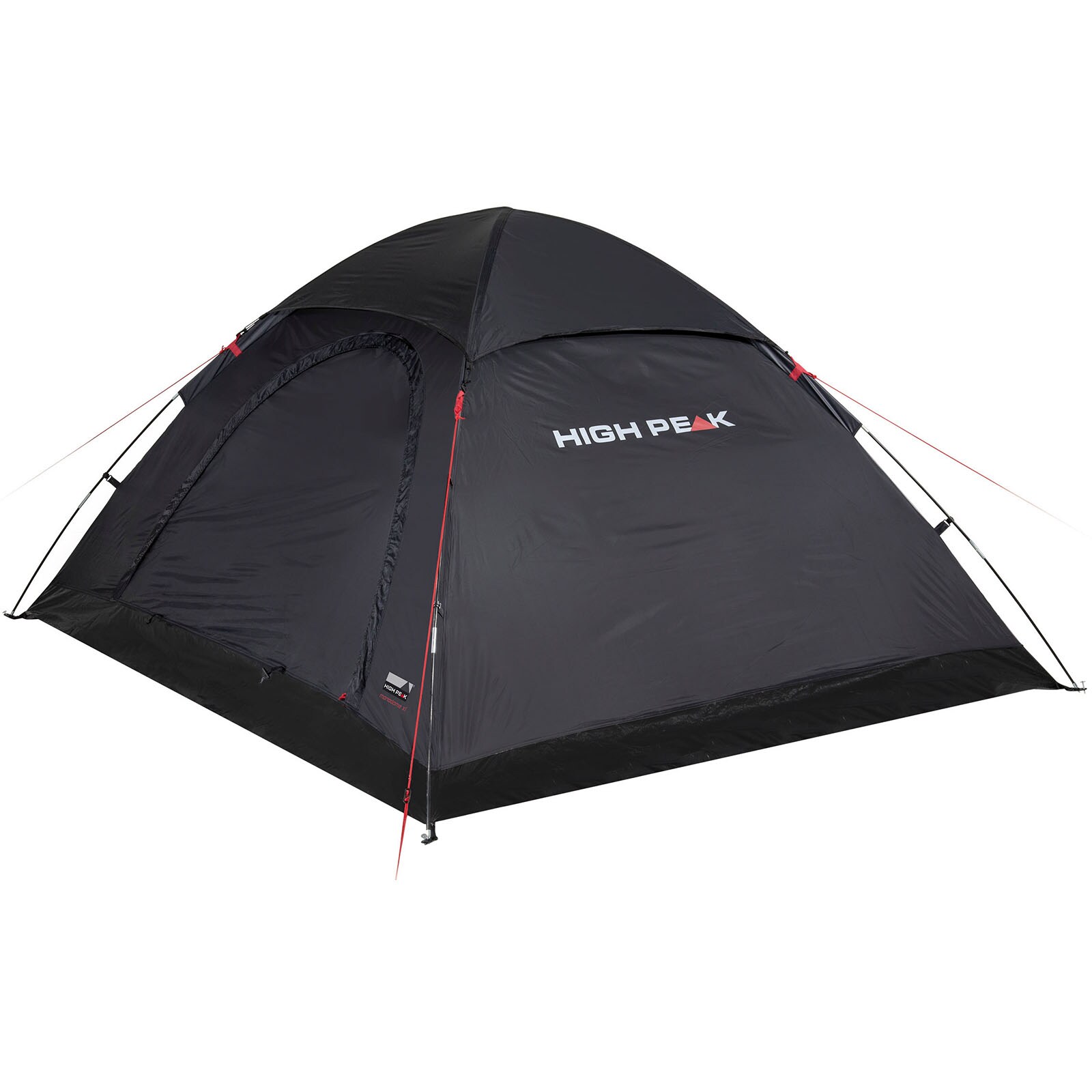 HIGH PEAK Kuppelzelt Monodome XL 4 Personen Camping Bike Zelt Familienzelt Groß Farbe: schwarz