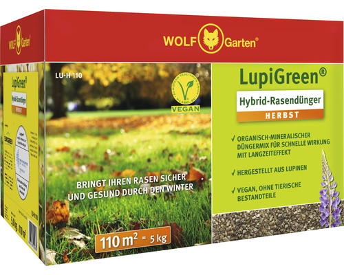 WOLF-Garten LupiGreen Herfstgazonmeststof 5 kg / 110 m² organisch-minerale meststof