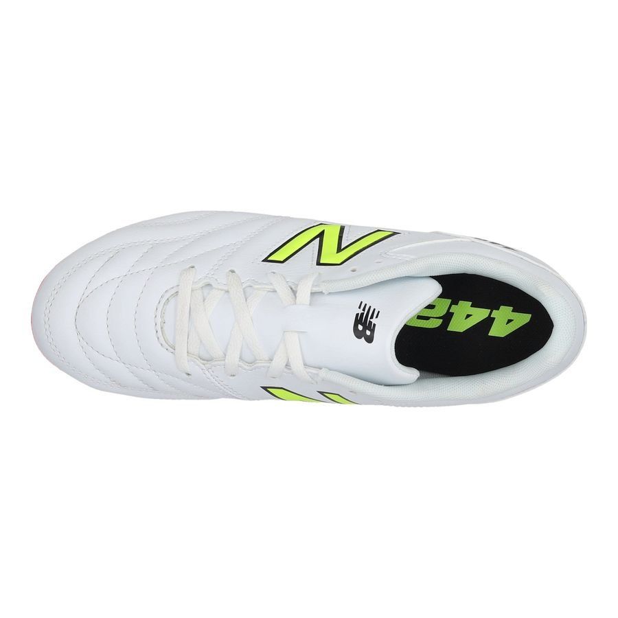 New Balance 442 V2 Academy FG Flash Point - Blanc/Vert/Noir Enfant