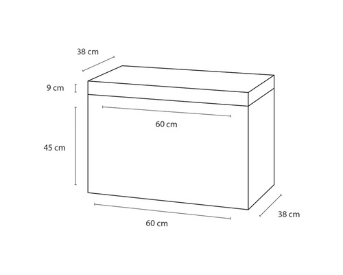 Badkamermeubelset Differnz Somero BxHxD 60 x 54 x 38 cm, antraciet fronten, met witte gegoten mineraalwastafel