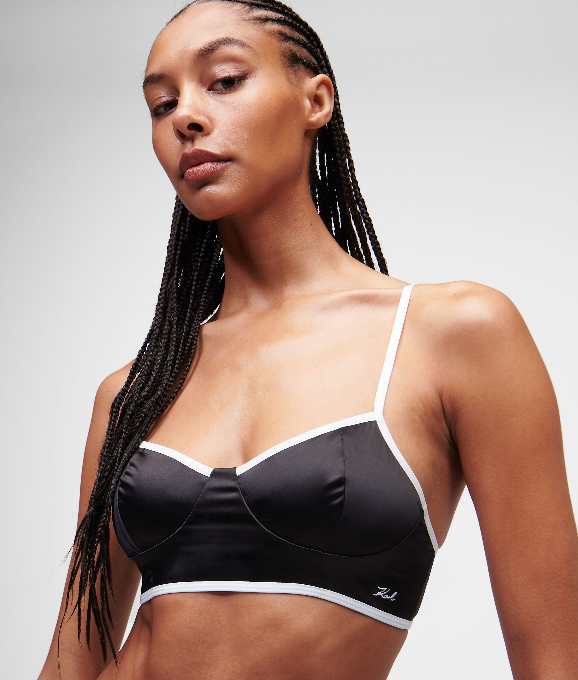BRALETTE EN SATIN KARL SIGNATURE