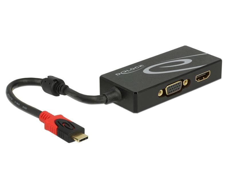 Delock 2-Port Signalsplitter USB-C - 1xHDMI & 1xVGA Delock USB Type-C Splitter (DP Alt Mode) zu 1 x HDMI   1 x VGA out