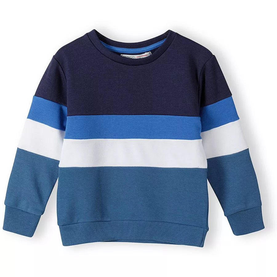 MINOTI Sweatshirt und Shorts im Set DunkelblauWeiß