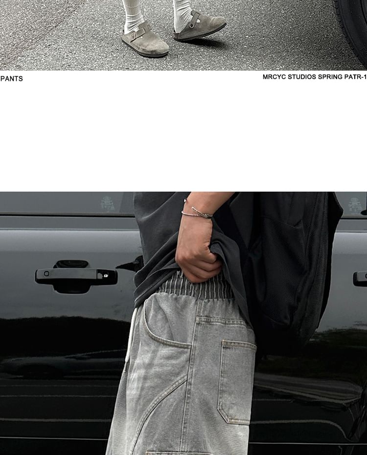 MRCYC - Cargo Jorts met trekkoord in de taille, gewassen en wijde pijpen