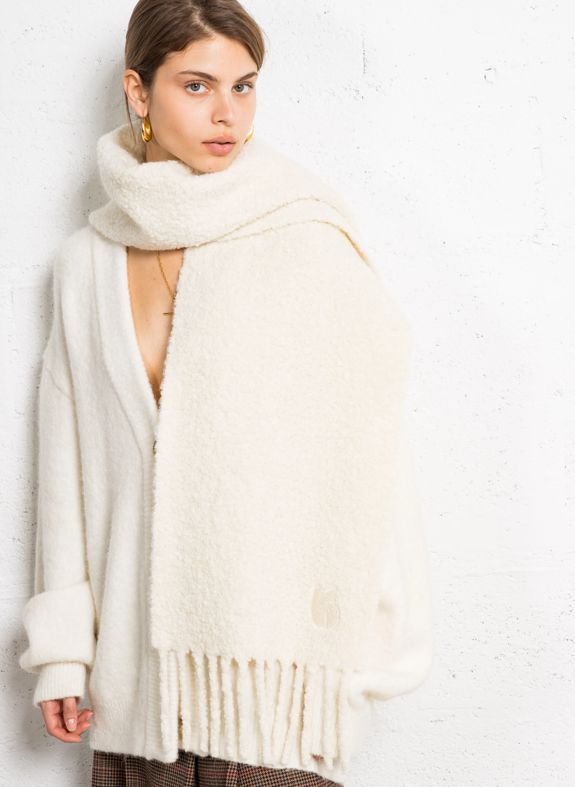 SASHA - Echarpe à franges | Beige