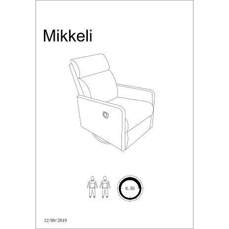 Mikkeli lænestol - mørkegrå