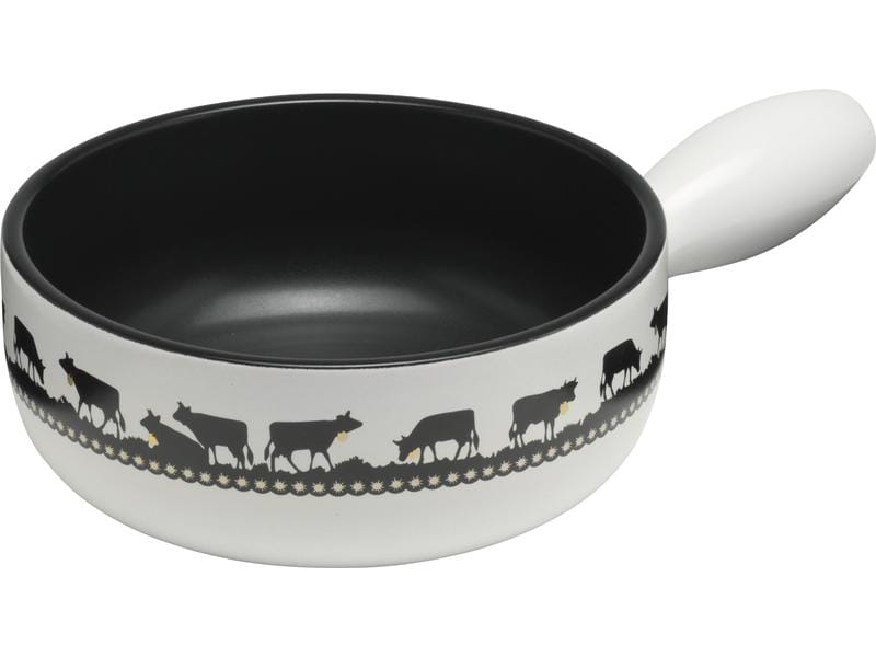Kuhn Rikon Fondue-Caquelon Induktion Goldglocke Schwarz/Wei Fonduepfanne