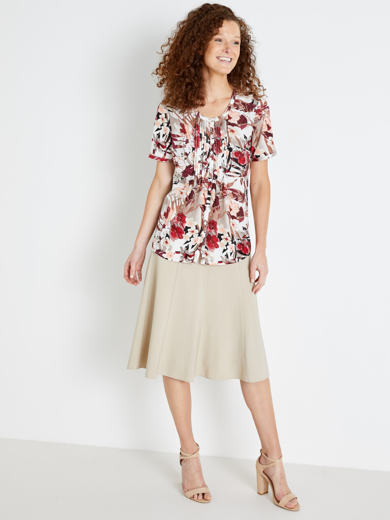 Blouse en microfibre manches courtes