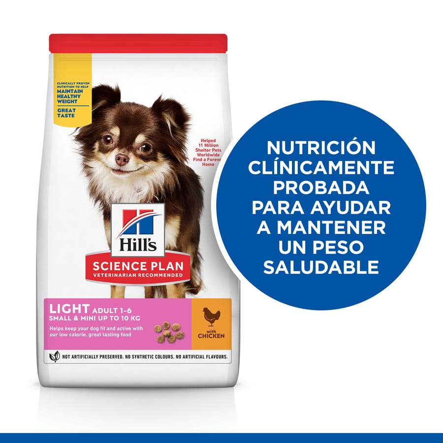Ração Hill's Science Plan Light Adult para Cães de Pequeno e Pequeno Porte com Sabor de Frango