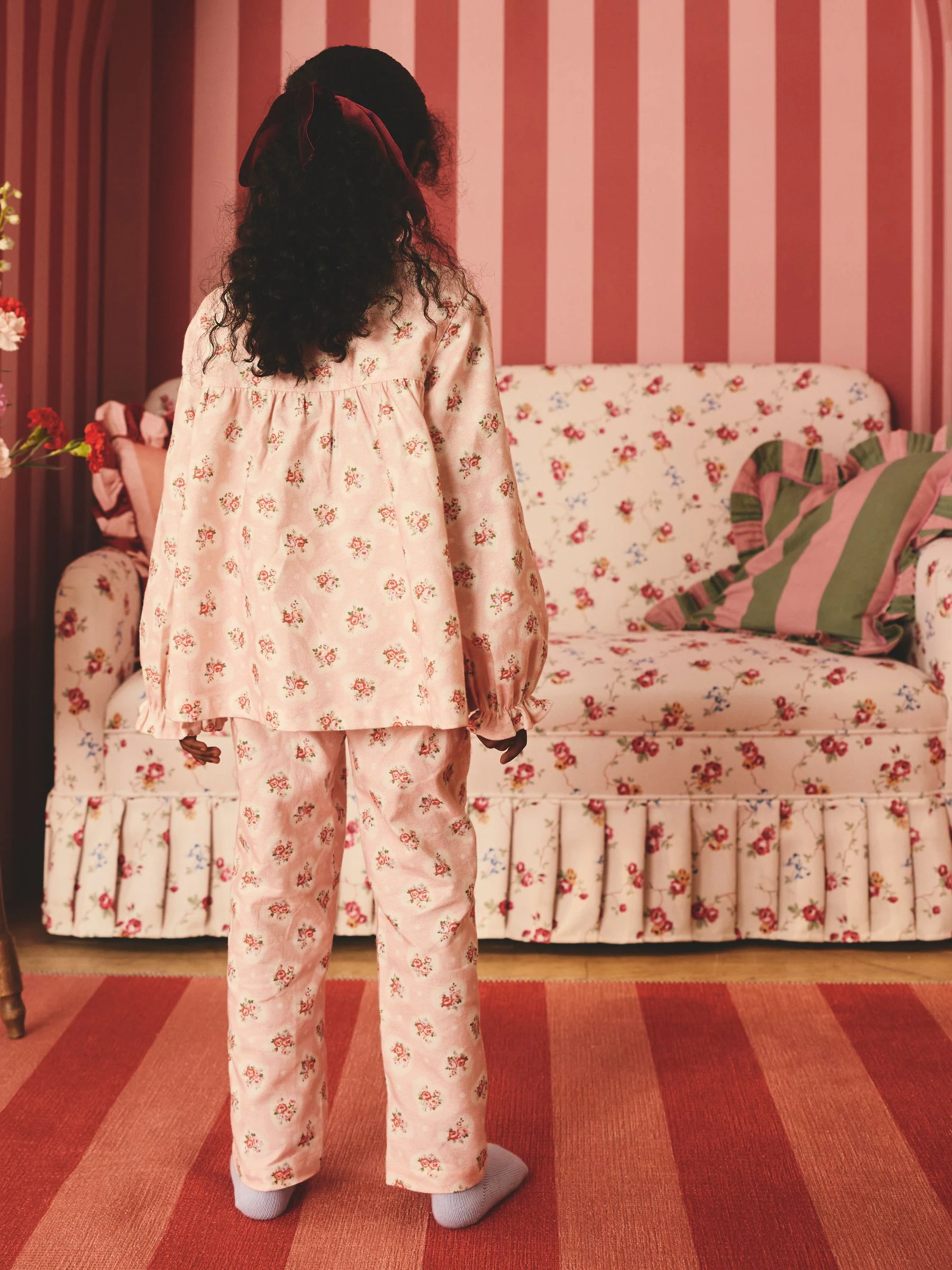 Roze - Cath Kidston Woven Button Through Floral Pyjamas