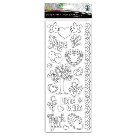 URSUS Flat Sticker Tangle Creation Festlichkeiten, 4 Blatt sortiert in verschiedenen Motiven