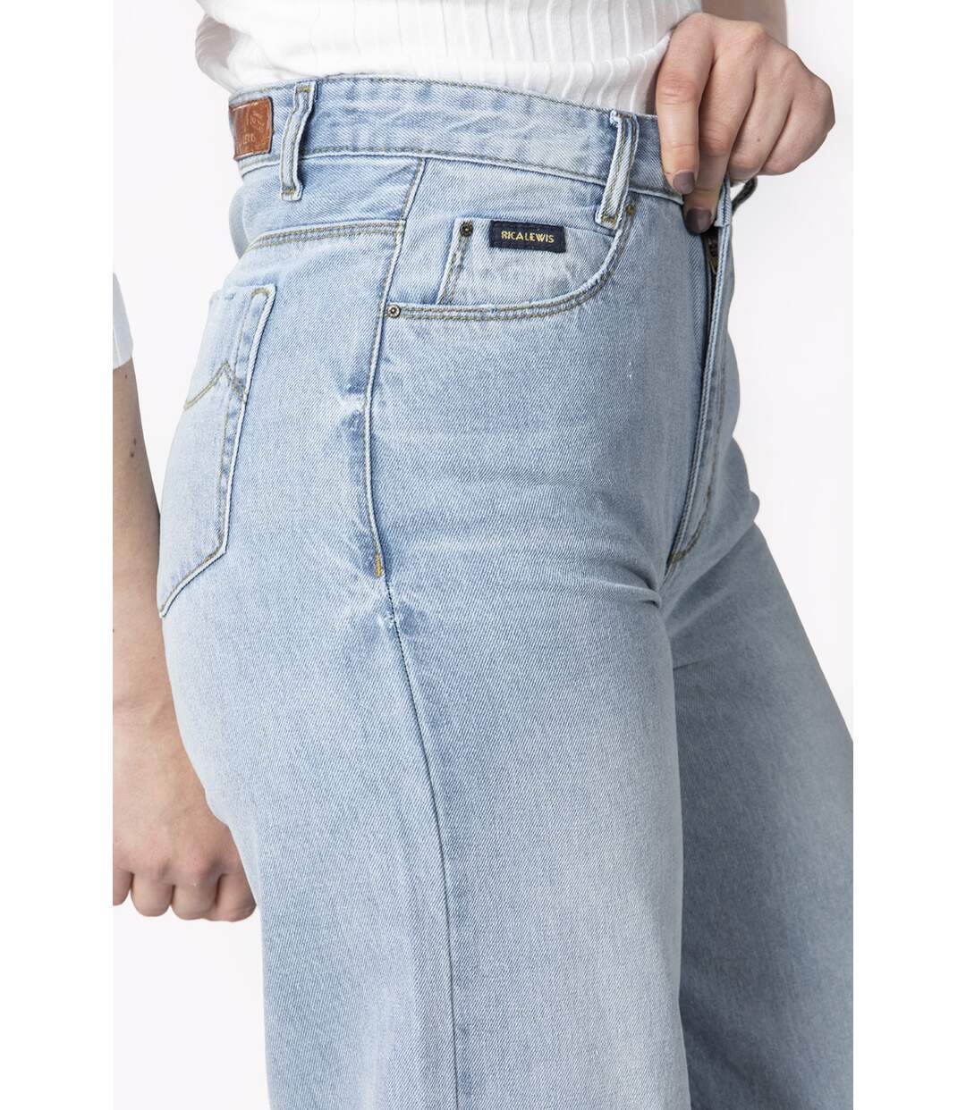Jeans coupe ample longueur chevilles EDORA BLEU