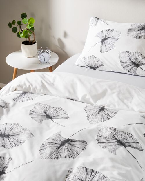 housse de couette en coton doux 140x200/220 feuilles dessinées