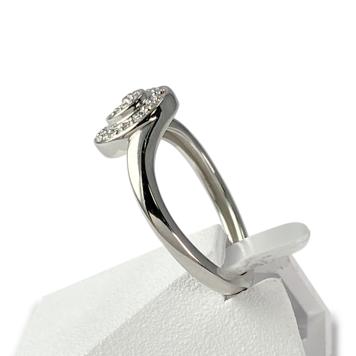 Bague d'occasion or 750 blanc diamant