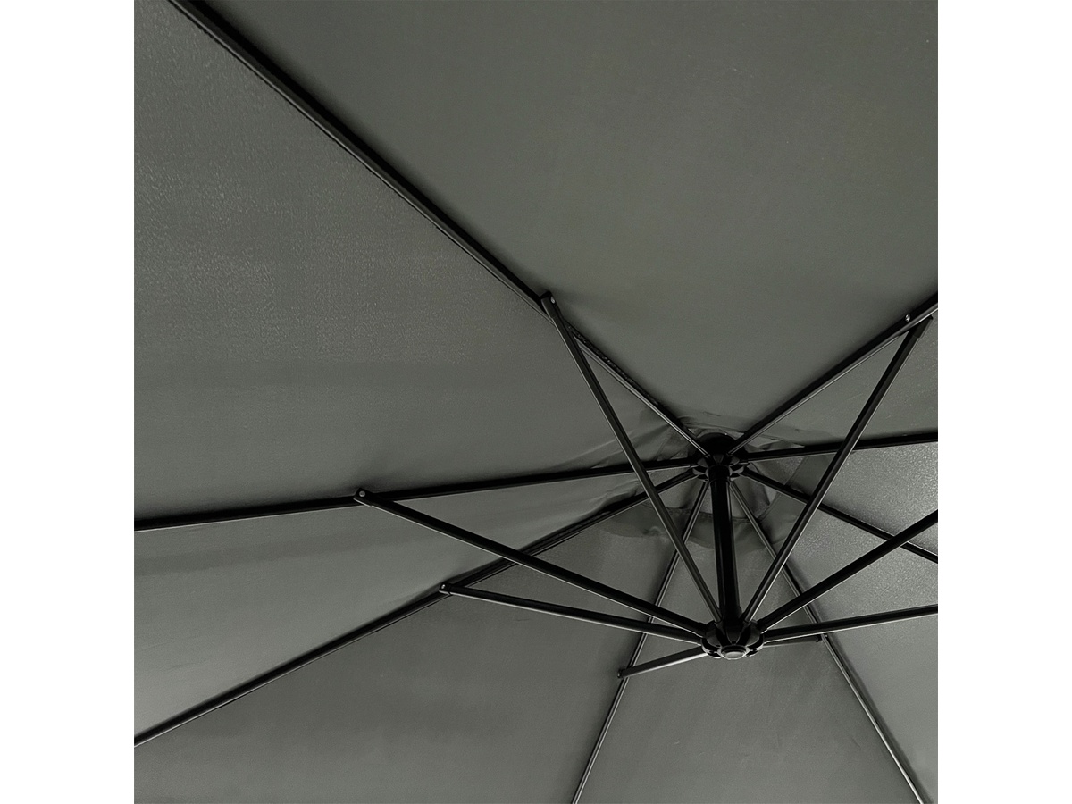 Buitenkado actie 2.5x2.5m staal zweefparasol - grey