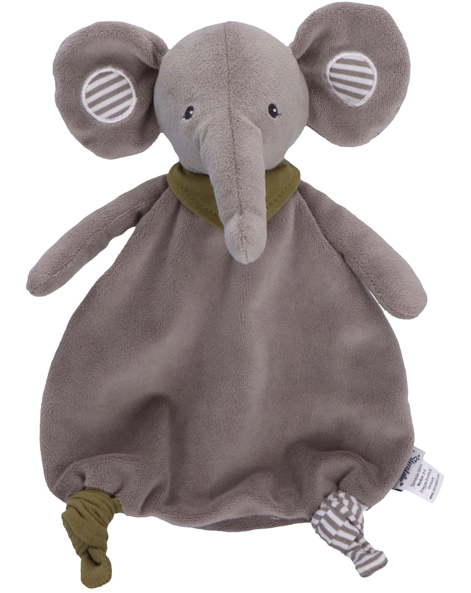 Schmusetuch EDDY ELEFANT mit Halstuch in grau