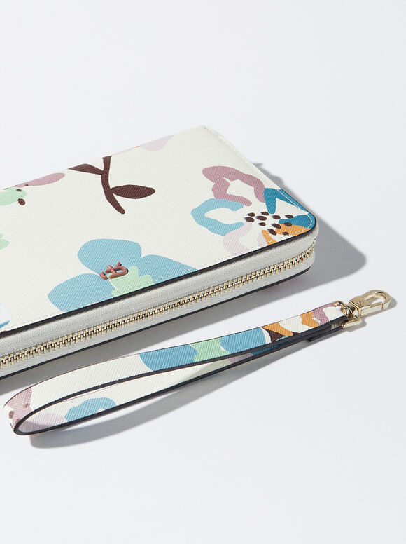 Bolsa com estampa floral - Off-White