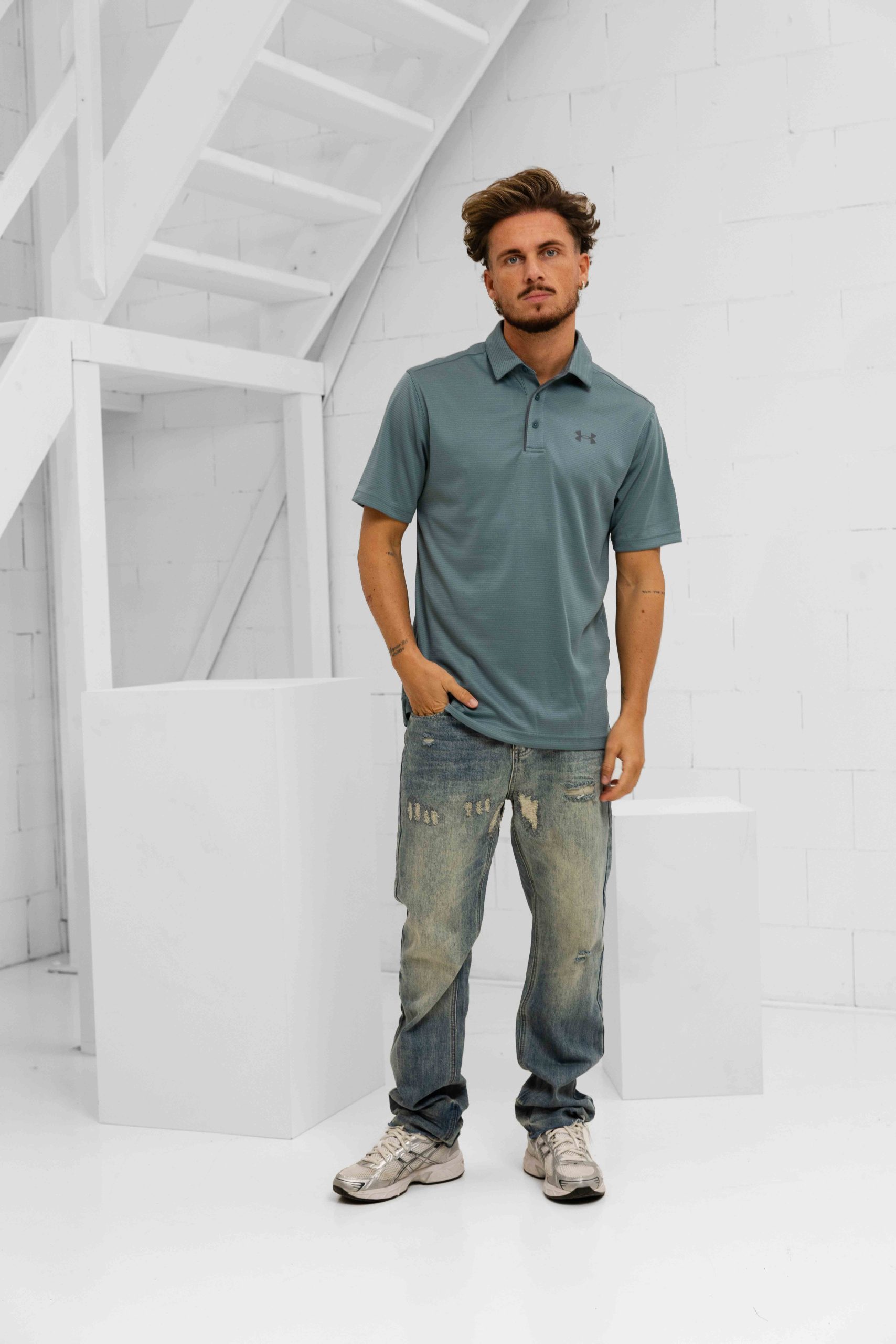 Under Armour Tech Polo Heren Blauw