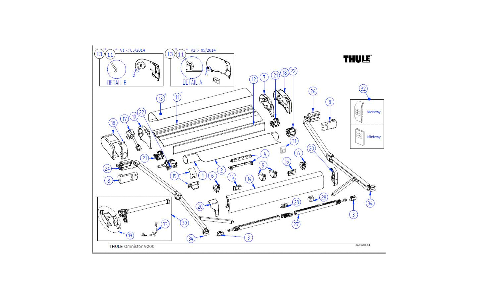 Thule Frontblendenendkappe (eloxiert) passend zu T. 9200