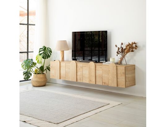 CONCEPT1 - Meuble TV New line chene saphir 180 x 35 x h35 cm