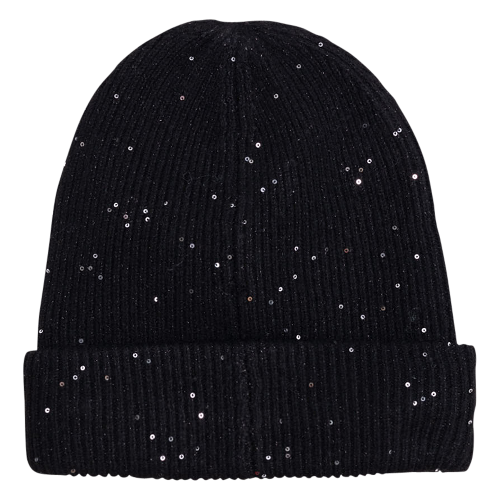 Bonnet en maille tricotée pailletée | Noir