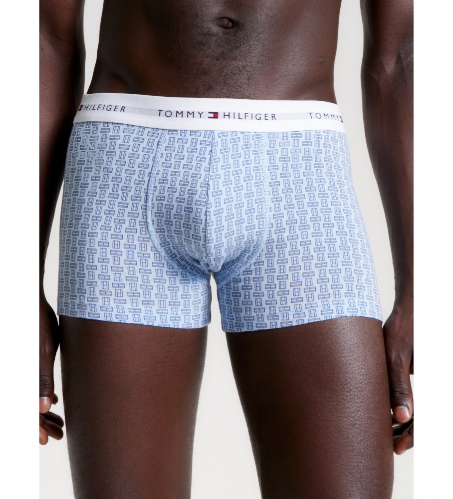 Conjunto de 3 cuecas boxer Tommy Hilfiger Essential - Cinza, Azul, Preto