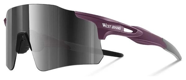 Lunettes de vélo polarisées légères en polycarbonate - violet