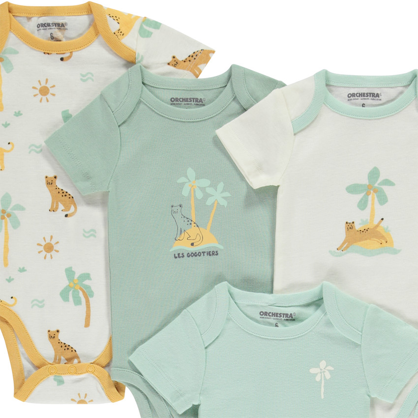 Lot de 7 bodies manches courtes fantaisie pour bébé garçon